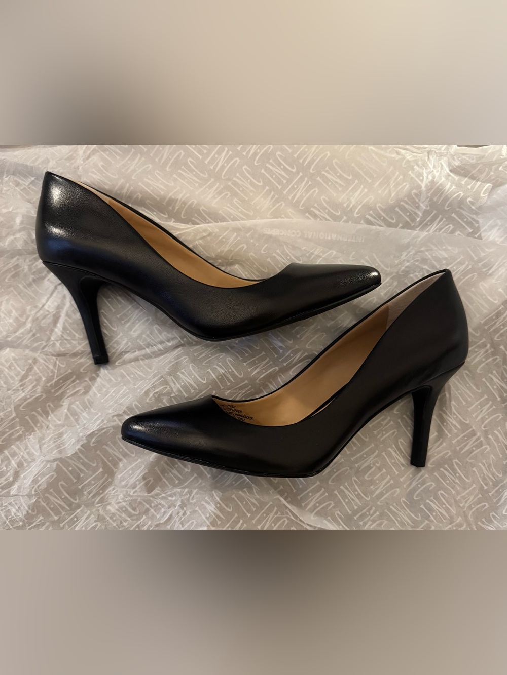 INC International Concepts Black Pointed-Toe Stiletto Pumps